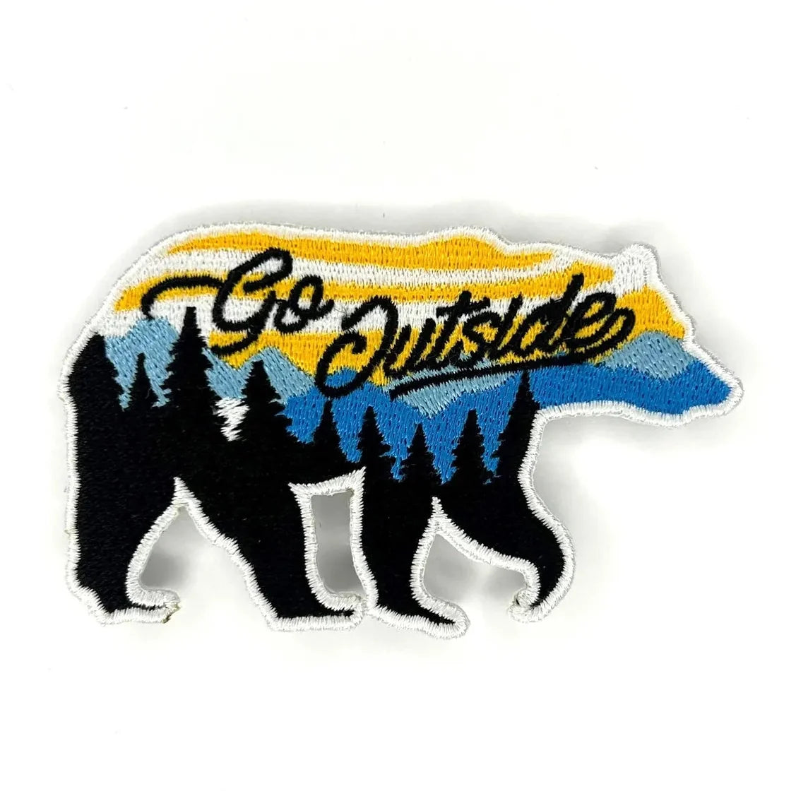 Go Outside Bear Embroidered Patch